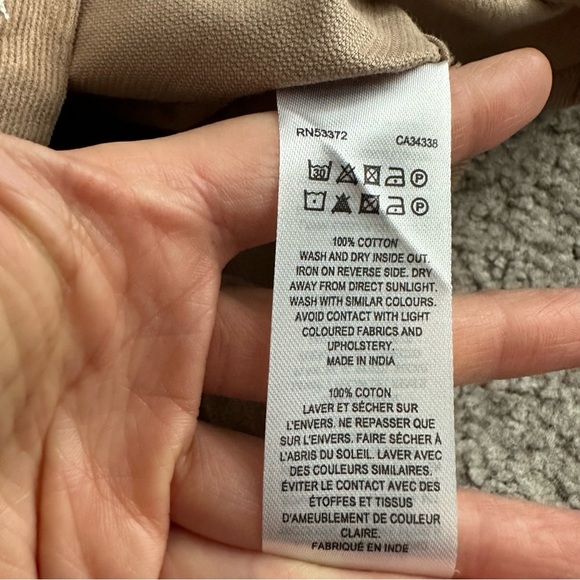 French Connection Corduroy Button Down Shirt Tan Mens Size S - Picture 12 of 13